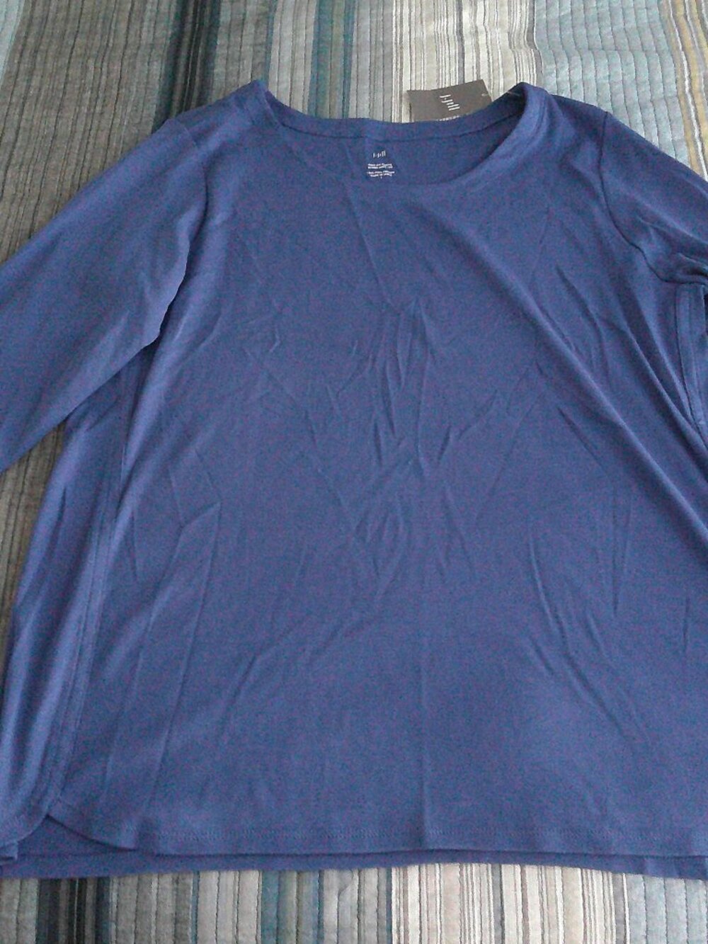 J. Jill  Pima 3/4 Sleeved scoop neck tee in Azurite Blue Size  L  NWT
